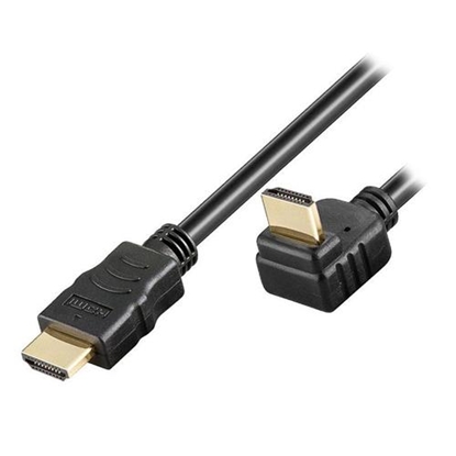 Изображение Techly 5m High Speed HDMI Cable with Ethernet A/A M/M Angled Black ICOC HDMI-LE-050