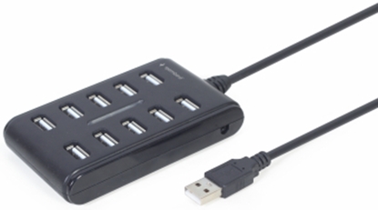 Picture of USB centrmezgls Gembird USB 2.0 10-port Black
