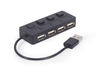 Изображение USB Centrmezgls Gembird USB 2.0 4-port Hub with Switches Black