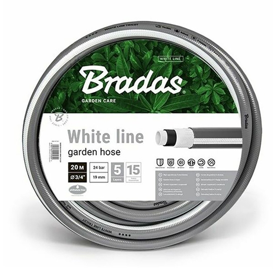 Picture of Ūdens šļūtene White Line 3/4''-20m pelēka