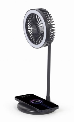 Attēls no Ventilators Gembird Desktop Fan with Lamp and Wireless Charger