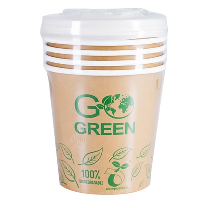 Attēls no Vienreizliet. Trauki ar vāciņu Go Green 700ml 5gab.