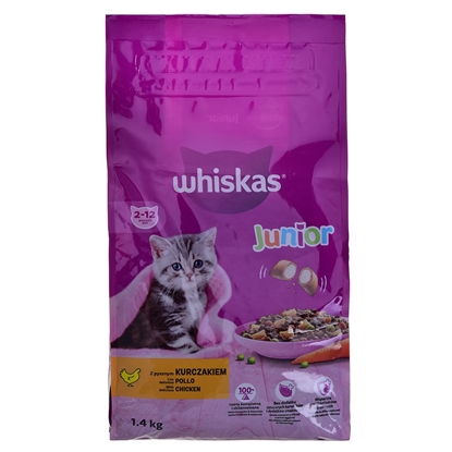 Picture of WHISKAS Junior 2-12 Chicken - dry cat food - 1.4 kg