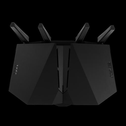 Attēls no Wireless Router|ASUS|Router|5400 Mbps|Wi-Fi 6|IEEE 802.11a|IEEE 802.11b|IEEE 802.11g|IEEE 802.11n|IEEE 802.11ac|IEEE 802.11ax|4x10/100/1000M|LAN \ WAN ports 1|Number of antennas 4|RT-AX82UV2