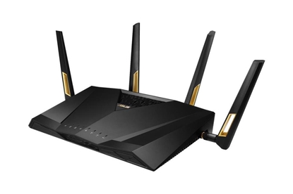 Attēls no ASUS RT-AX88U Pro wireless router Multi-Gigabit Ethernet Dual-band (2.4 GHz / 5 GHz) Black