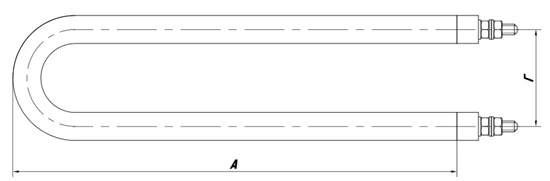Picture of 1.0 kW-120cm Gaisa TEN A13/1.0T230 U-veida g=6cm