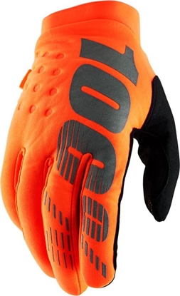 Attēls no 100% Rkawiczki 100% BRISKER Glove fluo orange black roz. S (dugo doni 181-187 mm) (NEW)