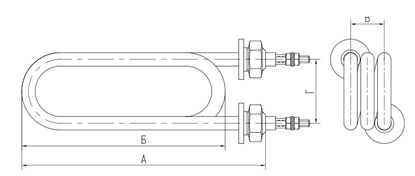 Picture of 3.15 kW-100 Ūdens TEN A13 P 220 G=6 U-veida