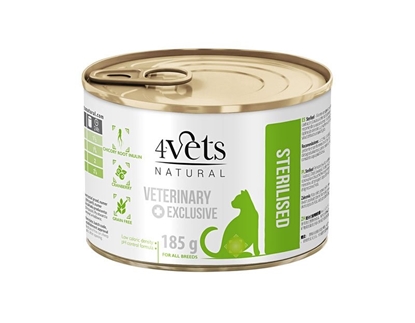 Picture of 4VETS Natural Sterylised Cat - wet cat food - 185 g