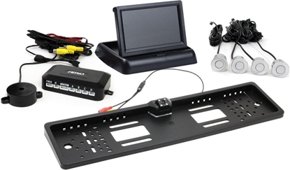 Picture of AMiO Zestaw czujników parkowania tft02 4,3" z kamer hd-402-led 4 sensory srebrne