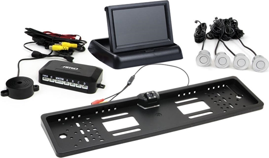 Picture of AMiO Zestaw czujników parkowania tft02 4,3" z kamer hd-402-led 4 sensory srebrne