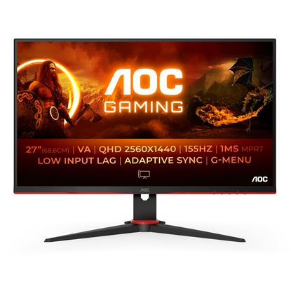 Attēls no AOC G2 Q27G2E/BK computer monitor 68.6 cm (27") 2560 x 1440 pixels Quad HD Black, Red