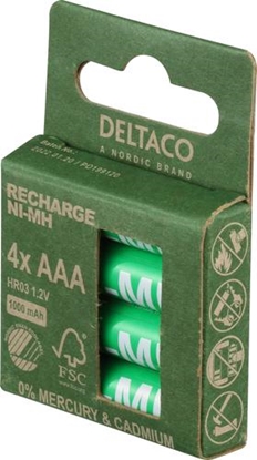 Picture of Įkraunami elementai DELTACO AAA (HR03), 1000mAh, 1,2 V, 4 vnt. / ULT-NH1000AAA-4P