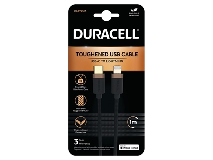 Attēls no Duracell USB9012A lightning cable Black