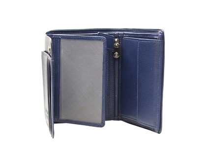 Picture of ESQUIRE VERTICAL WALLET PIPING, Black/Royal