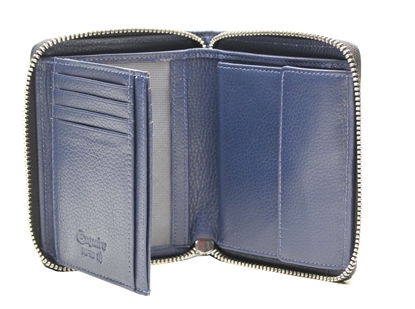 Picture of ESQUIRE ZIPPER WALLET PIPING, Black/Royal