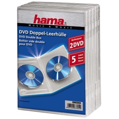Изображение Hama Double DVD Jewel Case, 5, transparent 2 discs