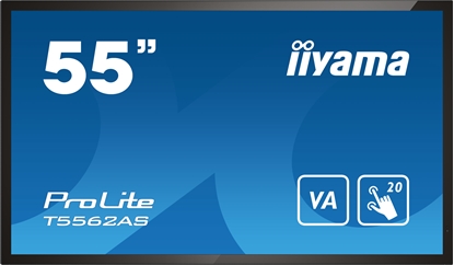 Attēls no iiyama T5562AS-B1 Signage Display Interactive flat panel 138.7 cm (54.6") VA 500 cd/m² 4K Ultra HD Black Touchscreen Built-in processor Android 8.0 24/7