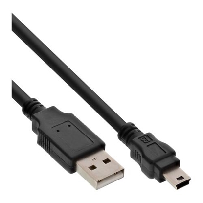 Attēls no Kabel USB InLine USB-A - miniUSB 5 m Czarny (33107L)