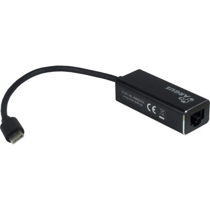 Attēls no Adapter USB-C > Gigabit Lan RJ45 1000 MBit/s Inter-Tech Black