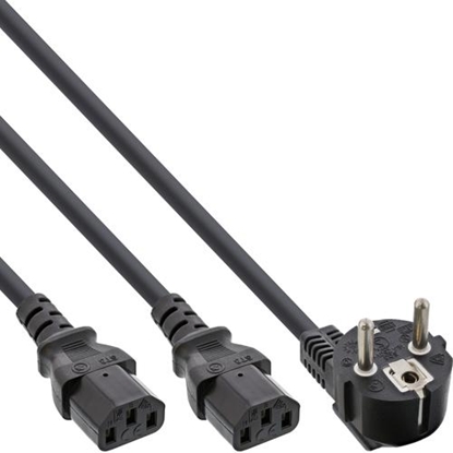 Attēls no Kabel zasilający InLine InLine® AC Power Y-Cable German Type F black 5m