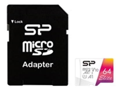Изображение Silicon Power memory card microSDXC 64GB Elite + adapter