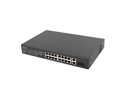 Picture of Lanberg Switch rack 19" POE+ 16x 100MB /2X COMBO GIGABIT ETHERNET 250W