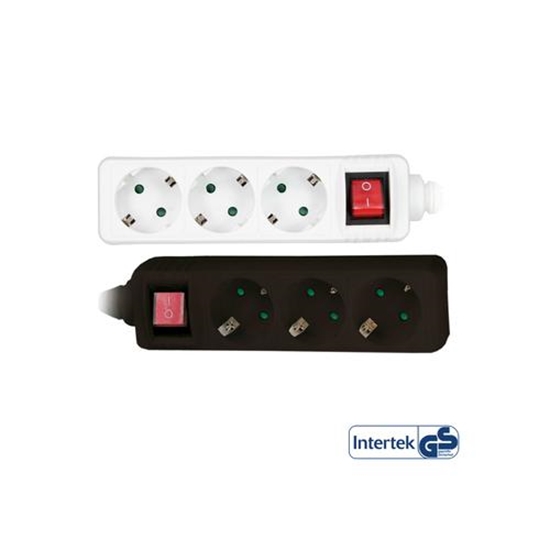 Изображение Listwa zasilajca InLine 3 gniazda 5 m czarna (16435S)