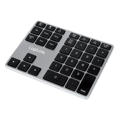 Изображение LogiLink Keypad Bluetooth, mit 35 Tasten, ALU, Space grau
