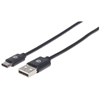 Picture of Manhattan USB-C to USB-A Cable, 2m, Male to Male, Black, 480 Mbps (USB 2.0), Equivalent to Startech USB2AC2M, Hi-Speed USB, Lifetime Warranty, Polybag