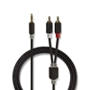 Изображение Nedis Aux Audio Cable 3.5 mm -> 2x RCA 3m Black