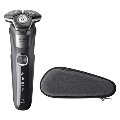 Picture of Philips Series 5000 wet and dry electric shaver S5887/30, SkinIQ, SteelPrecision blades, 360-D flexible heads, PowerAdapt Sensor
