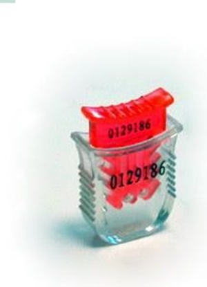 Attēls no 	Plastikāta aizspiežama plomba HS206 (2gab.) iepakojuma Zilas