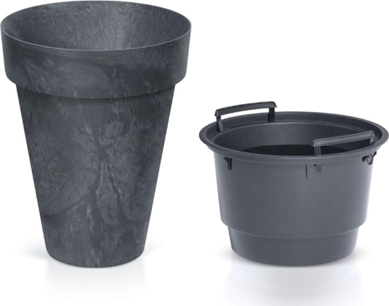 Picture of Prosperplast Doniczka Cube Slim Beton Effect DCUS355E antracyt