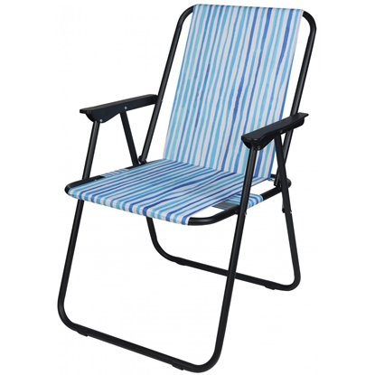 Picture of Saliekams tūristu krēsls ar roku balstiem 52x44x75cm zilām līnijām