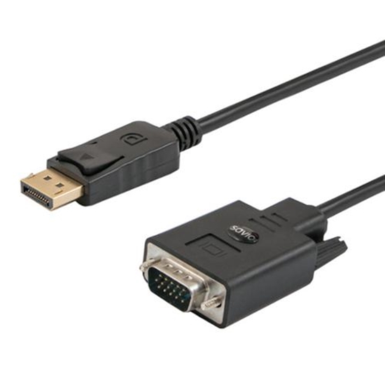 Picture of Savio CL-92 video cable adapter 1.8 m DisplayPort VGA (D-Sub) Black