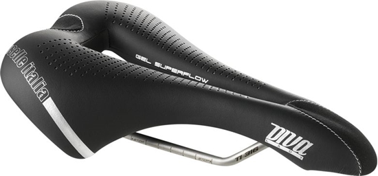 Picture of Selle Italia Siodo SELLE ITALIA DIVA GEL SUPERFLOW S (id match - S3) TI 316 Tube 7, fibra-tek, 275g czarne (NEW)