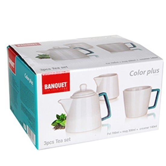 Picture of Servīze Servīze Balta/ Zila keramika/silikons