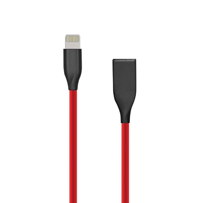 Picture of Silicone Cable USB- Lightning, 1m (red)