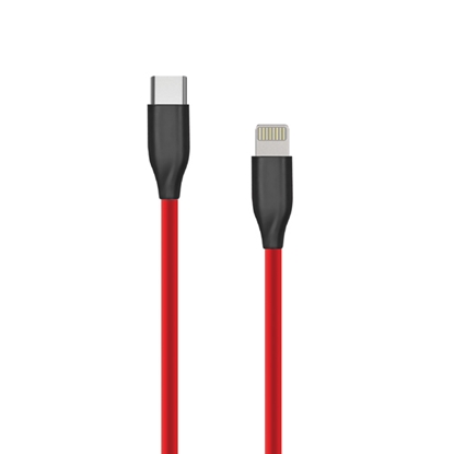 Изображение Silicone Cable USB Type C - Lightning, 1m (red)