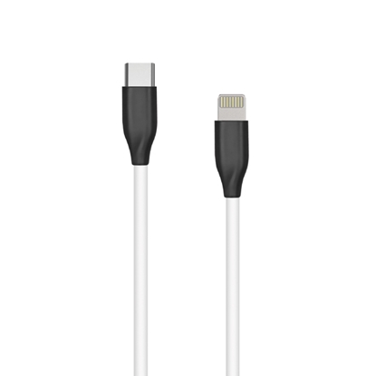 Attēls no Silicone Cable USB Type C- Lightning, 2m (white)