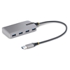 Picture of StarTech.com 4-Port USB Hub - USB 3.0 5Gbps, Bus Powered, USB-A to 4x USB-A Hub w/ Optional Auxiliary Power Input - Portable Desktop/Laptop USB Hub, 1ft/30cm Cable, USB Expansion Hub