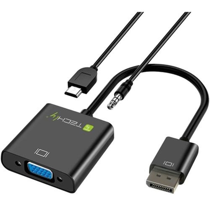 Picture of Techly Cable Adapter Converter HDMI to VGA with Micro USB and Audio IDATA HDMI-VGA2AU