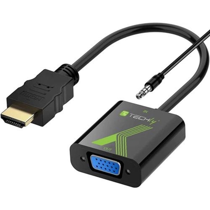Picture of Techly Cable Converter Adapter HDMI to VGA with Audio IDATA HDMI-VGA2A