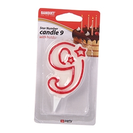 Изображение Tortes svecīte 7cm Cipars 9