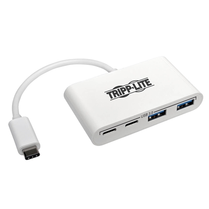 Picture of Tripp Lite U460-004-2A2C 4-Port USB-C Hub, USB C to 2x USB-A, 2x USB-C, USB 3.0, White