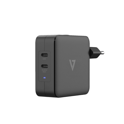 Picture of V7 ACUSBC65WGAN mobile device charger Universal Black AC Indoor