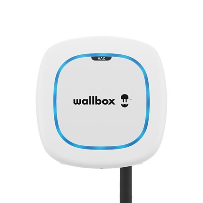 Attēls no Wallbox | Electric Vehicle charge | Pulsar Max | 22 kW | Output | A | Wi-Fi, Bluetooth | Pulsar Max retains the compact size and advanced performance of the Pulsar family while featuring an upgraded robust design, IK10 protection rating, and even easier i