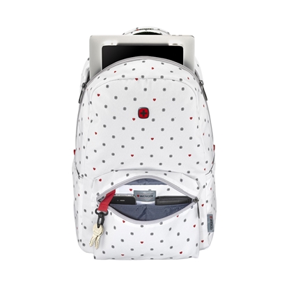 Attēls no WENGER COLLEAGUE 16" LAPTOP BACKPACK WITH TABLET POCKET white heart print
