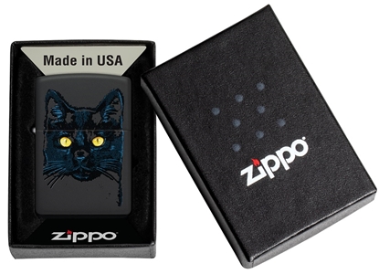 Picture of Zippo Lighter 48491 Black Cat Design